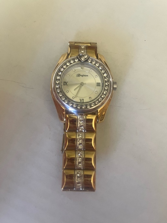 Brighton Gold-Tone Crystal Bracelet Watch with Cream Dial main image 3